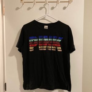 Victoria’s Secret PINK black rainbow sequin shirt